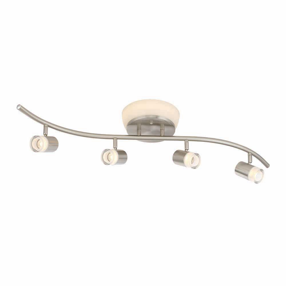Hampton Bay 2 85 Ft 4 Light Brushed Nickel Integrated Led Track 4 Light Brushed Nickel Integrated Led Track Lighting Kit With