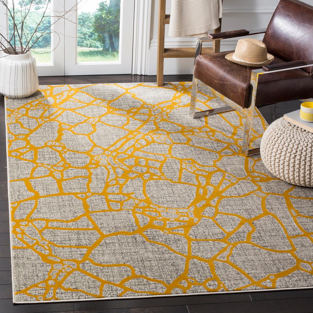 Safavieh Porcello Light Gray Yellow 3 Ft X 5 Ft Area Rug Prl7737c 3 The Home Depot