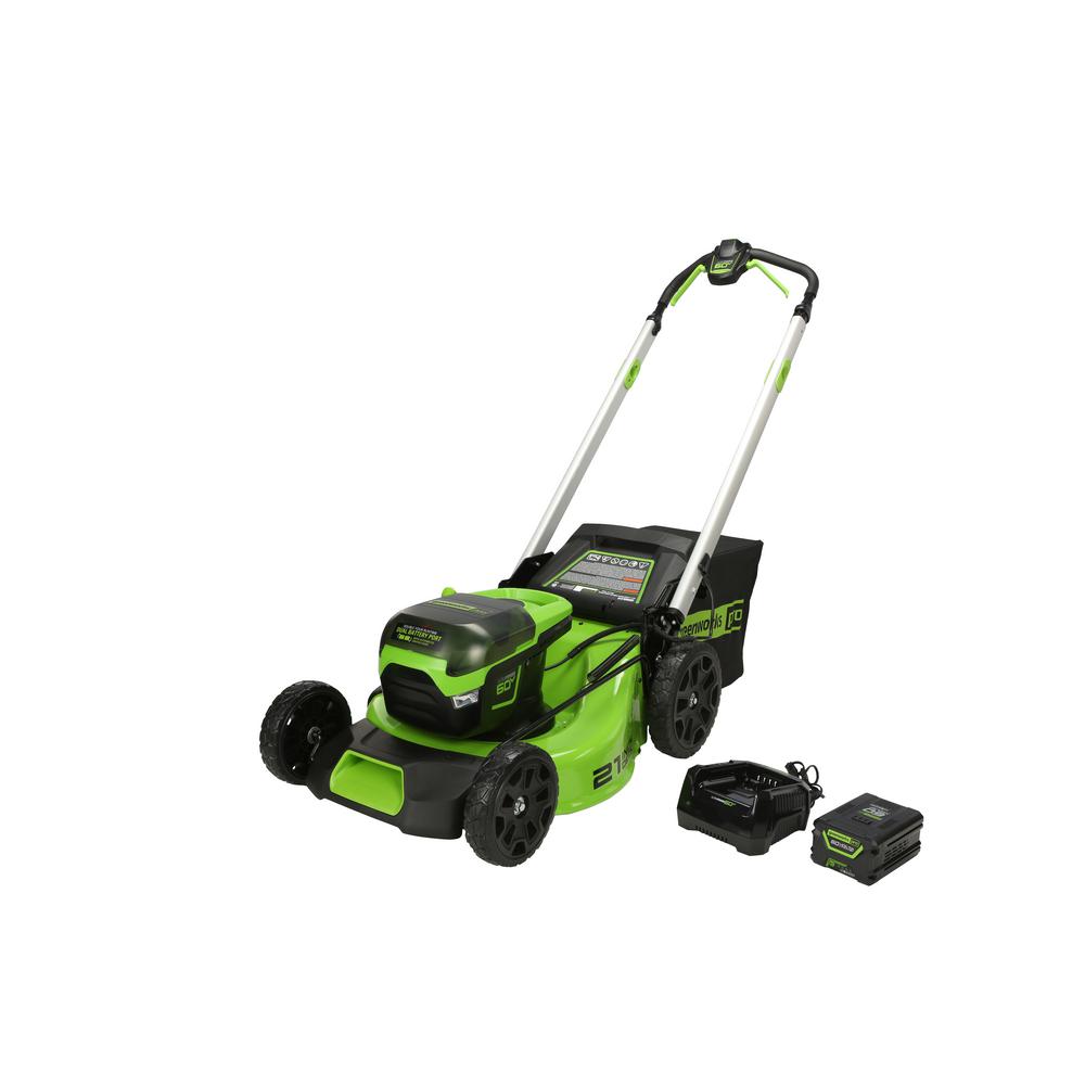 Greenworks PRO 21 in. 60Volt Battery Cordless Lawn Mower with 5.0 Ah