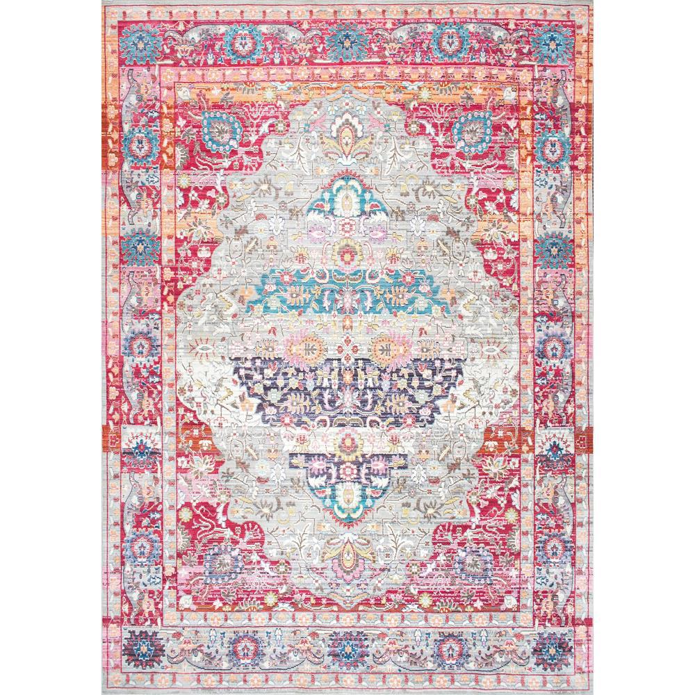 Machine Made Red 4 X 6 Area Rugs The Home Depot Vintage Medallion Elmer Red 4 Ft X 6 Area Rug