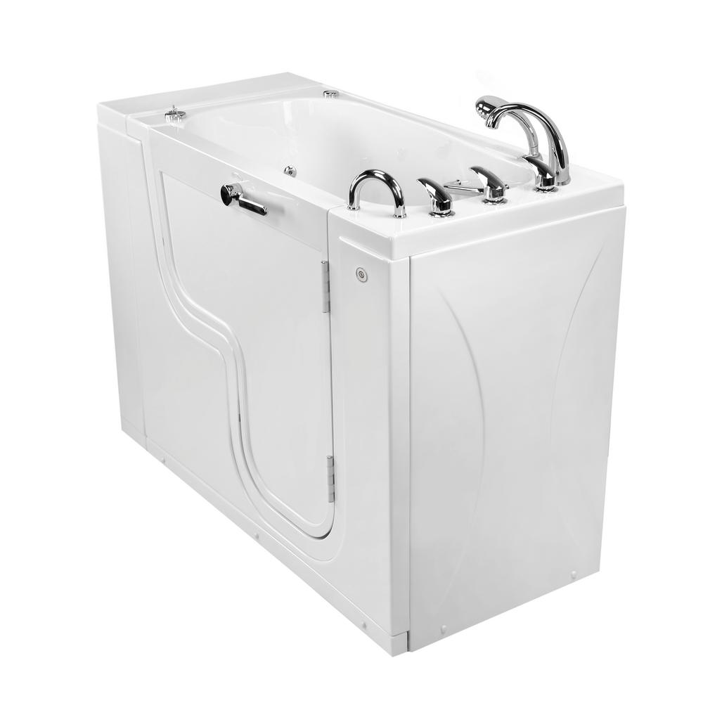 Ella Wheelchair Transfer26 52 in. Walk-In Whirlpool and Air Bath Bathtub in White Heated Seat Digital ControlRH Dual Drain For Sale