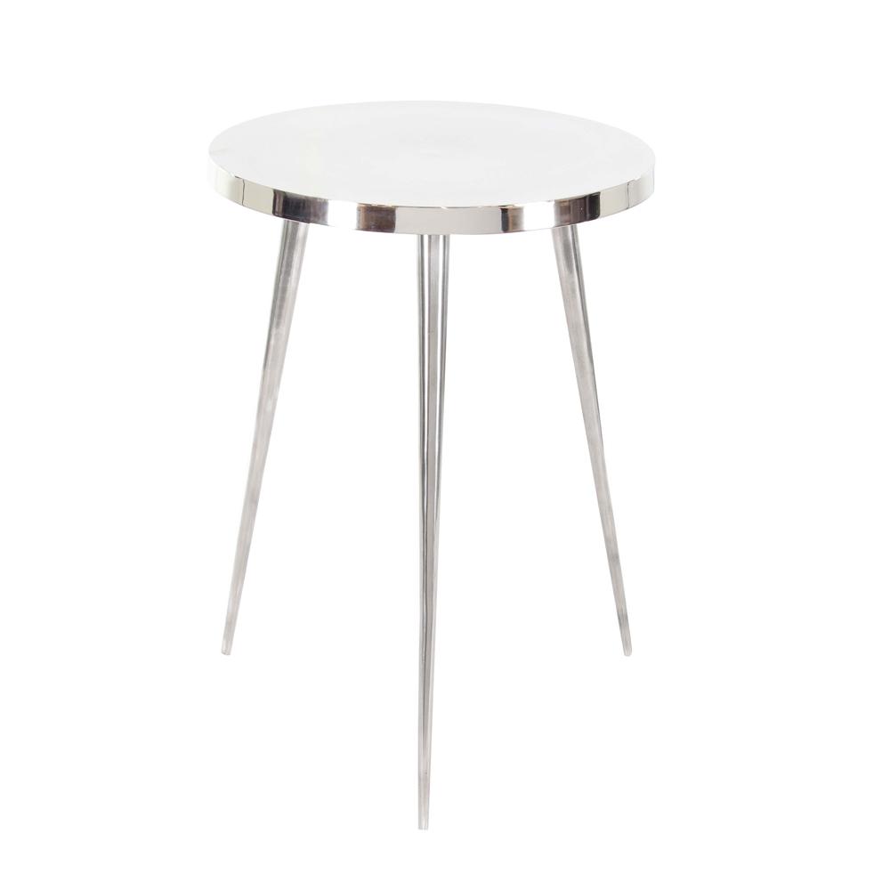 Aluminum Accent Table In Silver