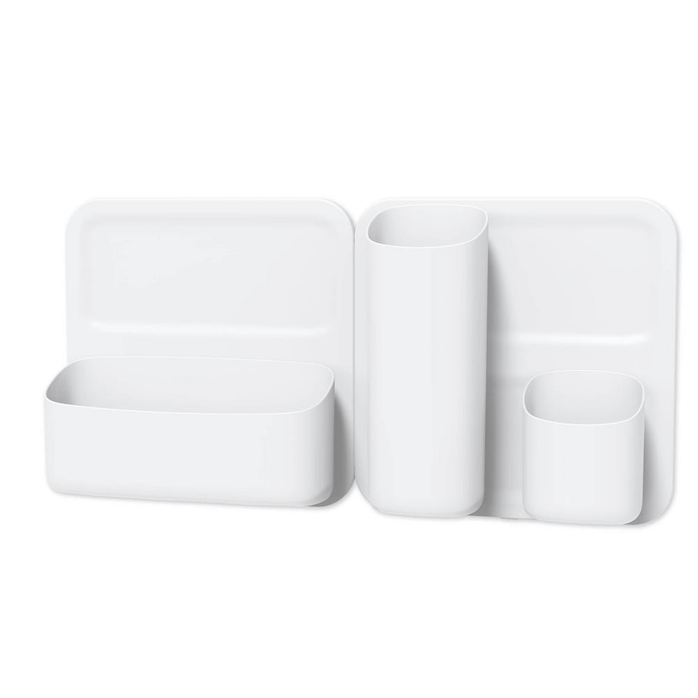 White Desk Organizers Accessories Office Supplies The Home Depot Perch 5 Piece Vertical Storage System