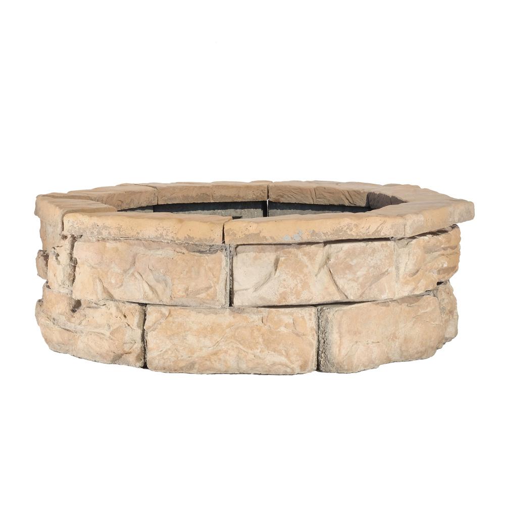 Natural Concrete Products Co 30 in. Fossill Brown Fire Pit ...