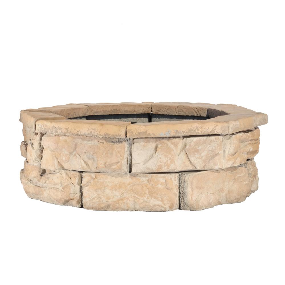 Natural Concrete Products Co 30 in. Fossill Brown Fire Pit Kit-FSFPB30