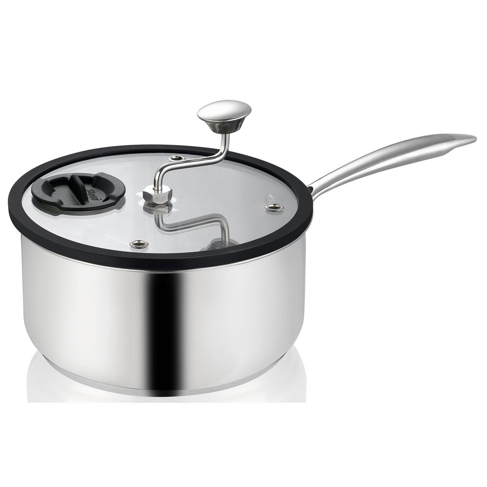 Wabash Valley Farms WhirleyPop 4Piece Silver Aluminum Stovetop Popcorn Popper with Bowl and