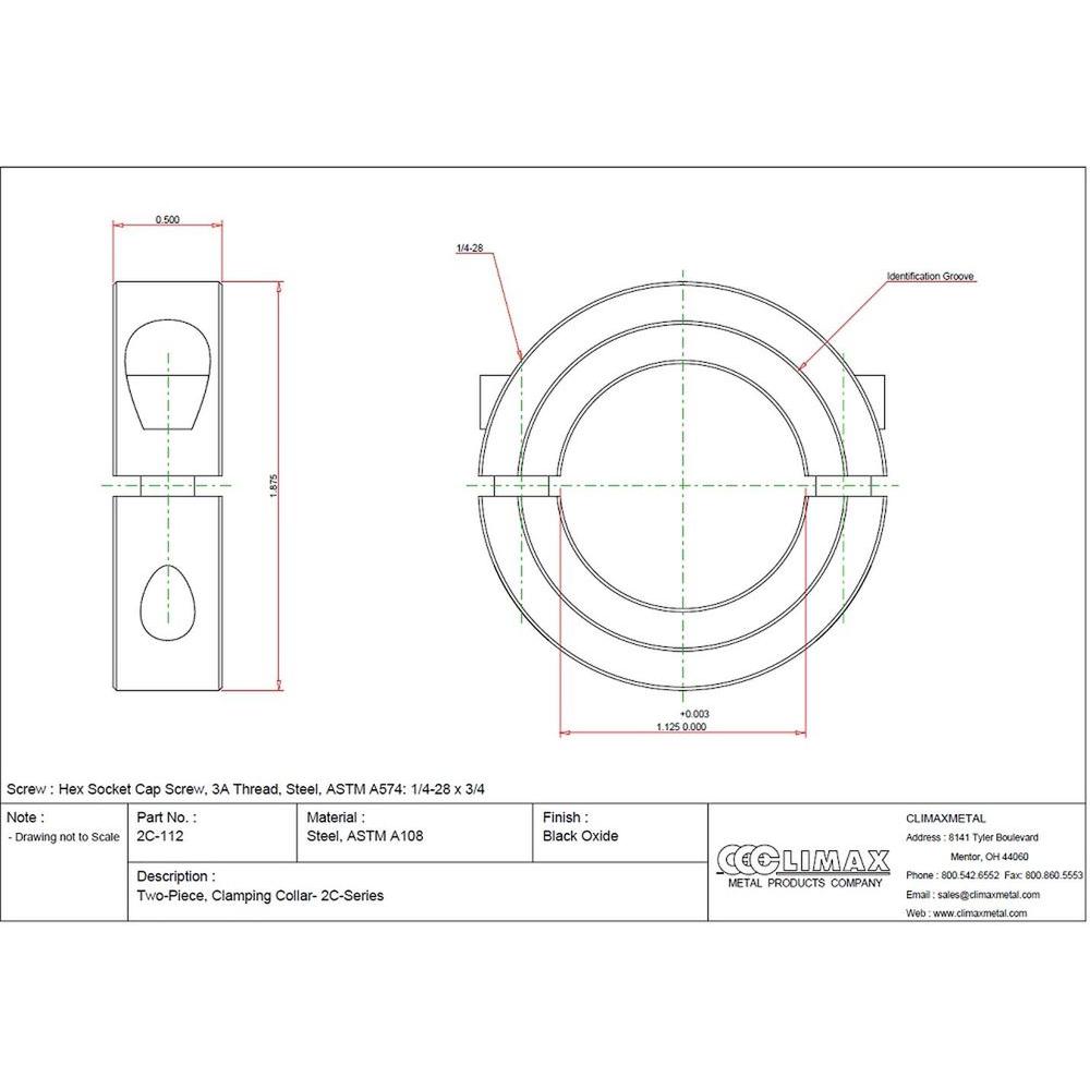 Couplings Collars Universal Joiners One Piece 5 8 Width Set Screw Style 1 3 4 Od 5 Pack Zinc Plated Steel 1 1 16 Bore Climax Metal C 106 Shaft Collar With 5 16 18 X 5 16 Set Screw Shaft Collars