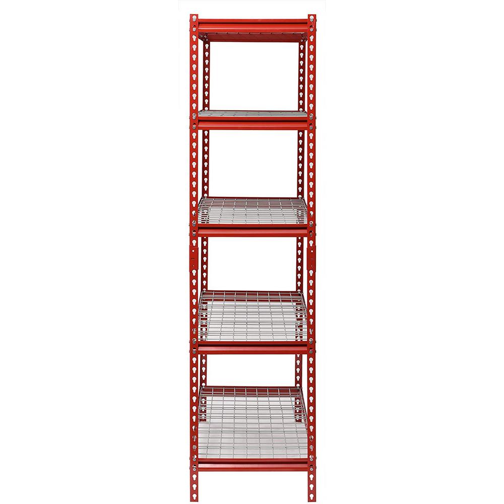 Muscle Rack Red 5 Tier Boltless Steel Garage Storage Shelving 60 In W X 72 In H X 18 In D Ur601872wd5 R The Home Depot