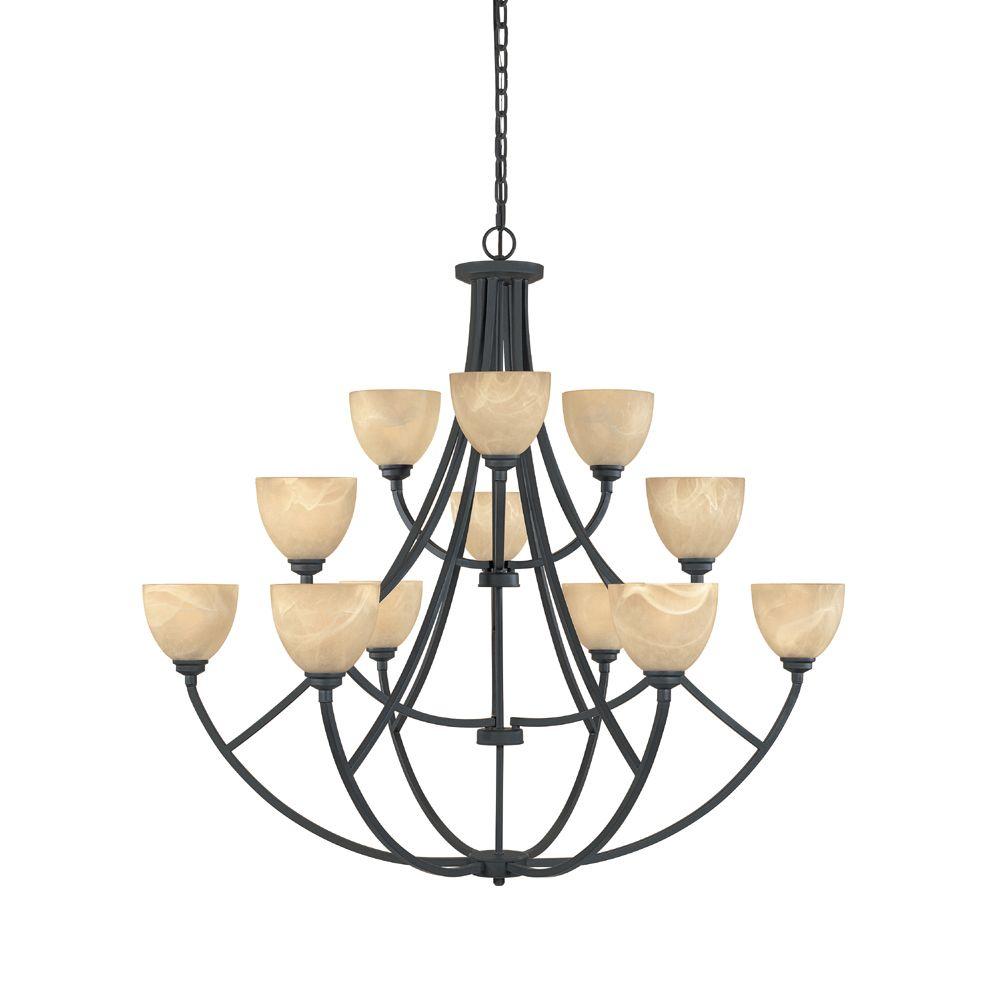 Designers Fountain Manhattan 12Light Burnished Bronze Hanging