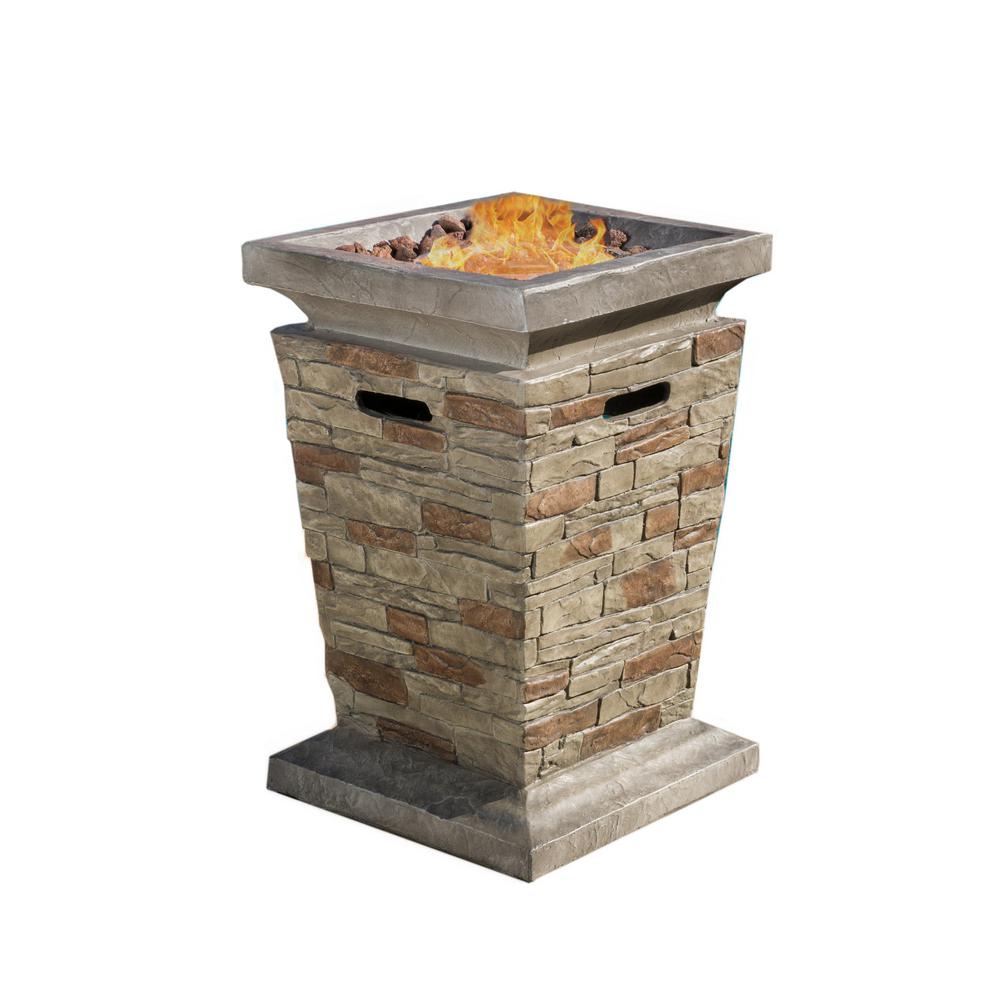 Noble House Laguna 19 50 In X 29 00 In Square Stone Mgo Fire Pit