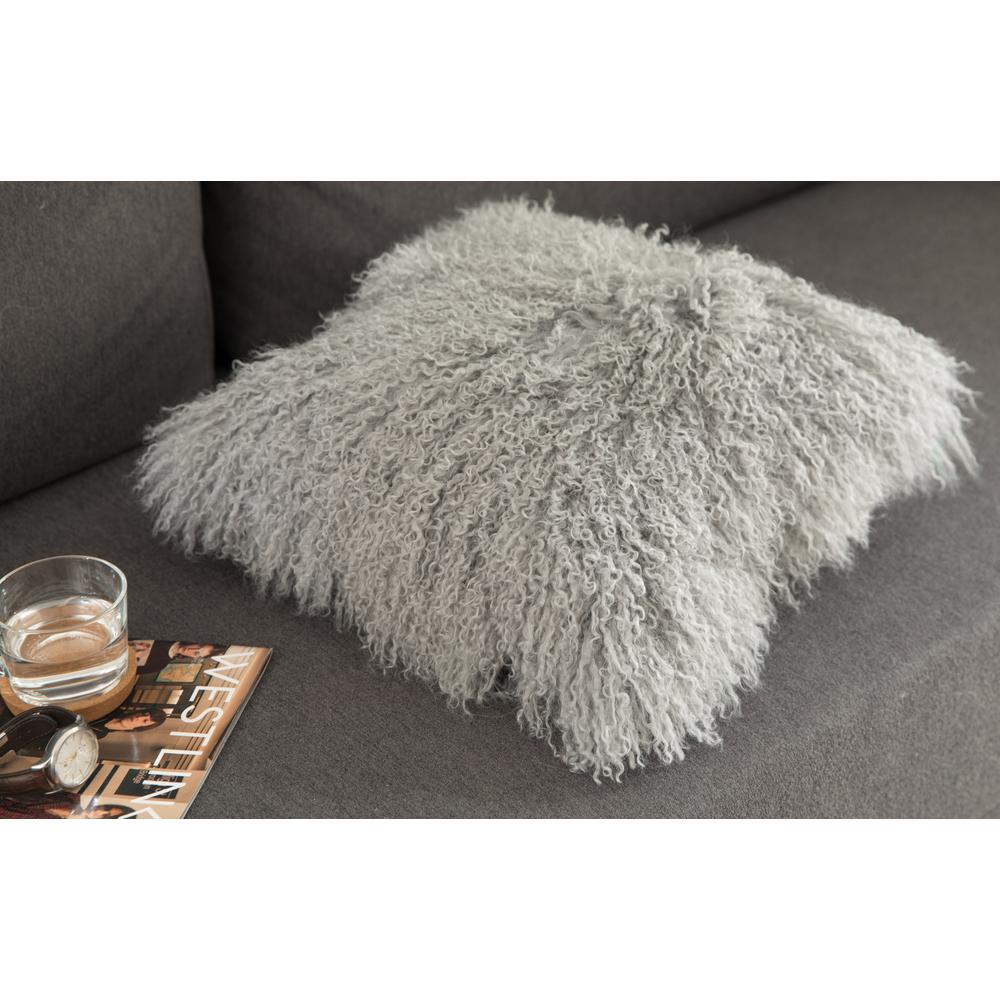 Deerlux Deerlux Gray Genuine Mongolian Lamb Fur Sheepskin 16 In X