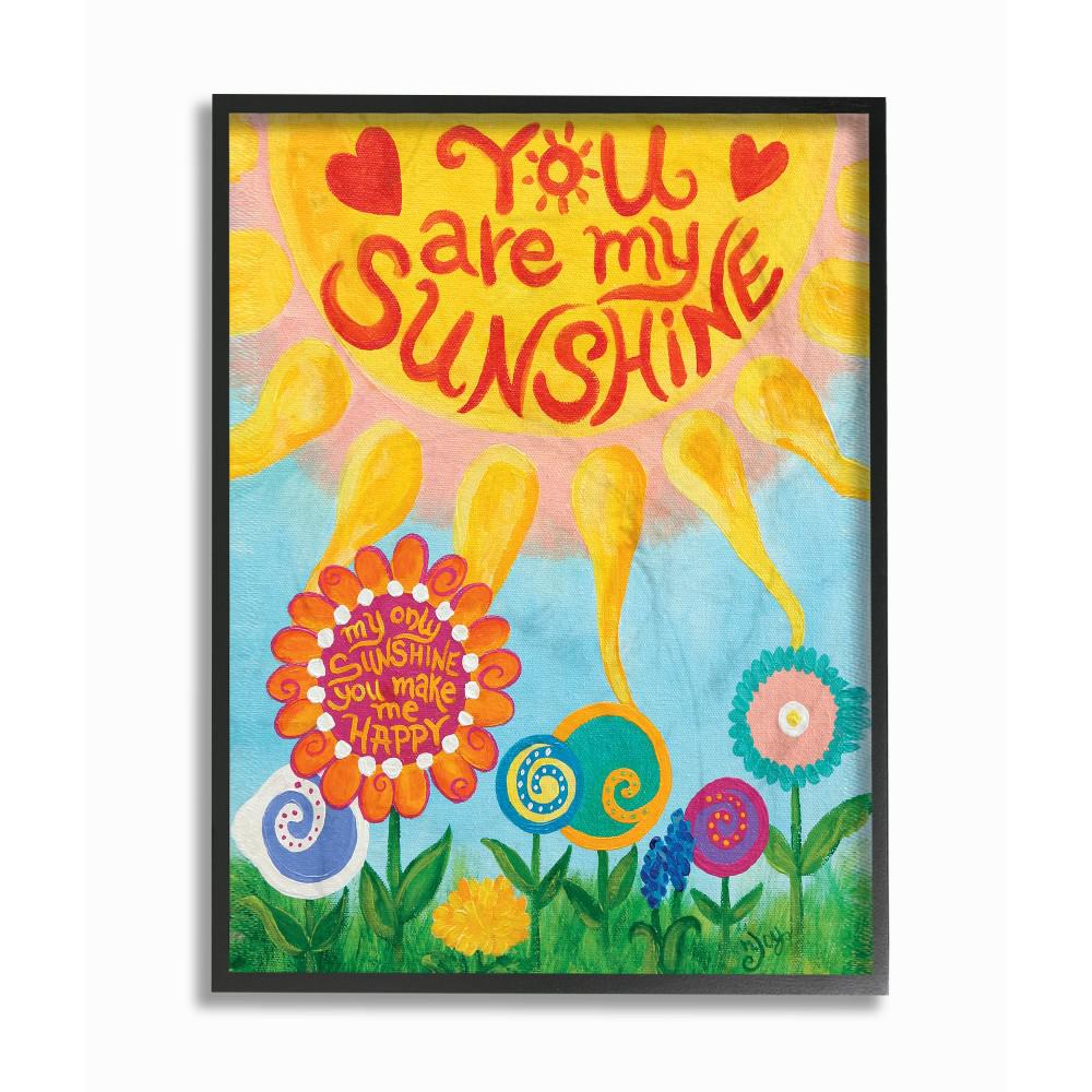 The Kids Room by Stupell I Love Your Sweet Little Face Navy Stars on Linen Framed Giclee Texturized Art 24 x 30 Multi-Color