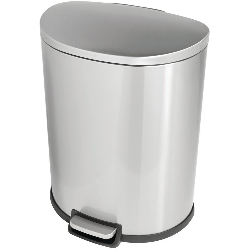 HDX 13 Gal. Stainless Steel Step-On Trash Can-HD-SOT-50-3 - The Home Depot Stainless Steel 13 Gallon Step On Trash Can