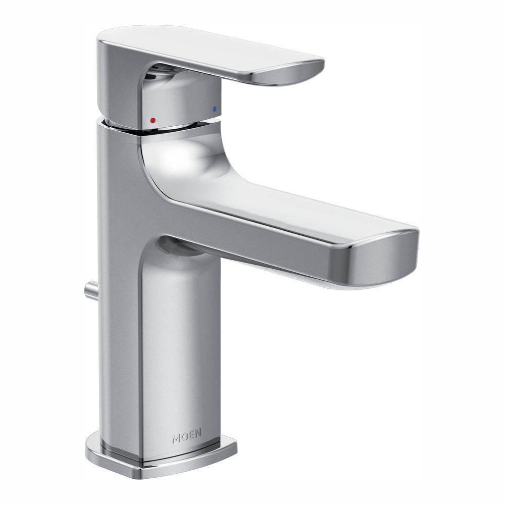 Moen Rizon Single Hole Handle Bathroom Faucet In Chrome Moen Rizon Single Hole Handle