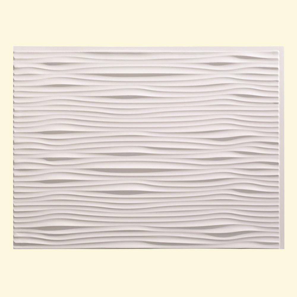 white wave interlocking backsplash