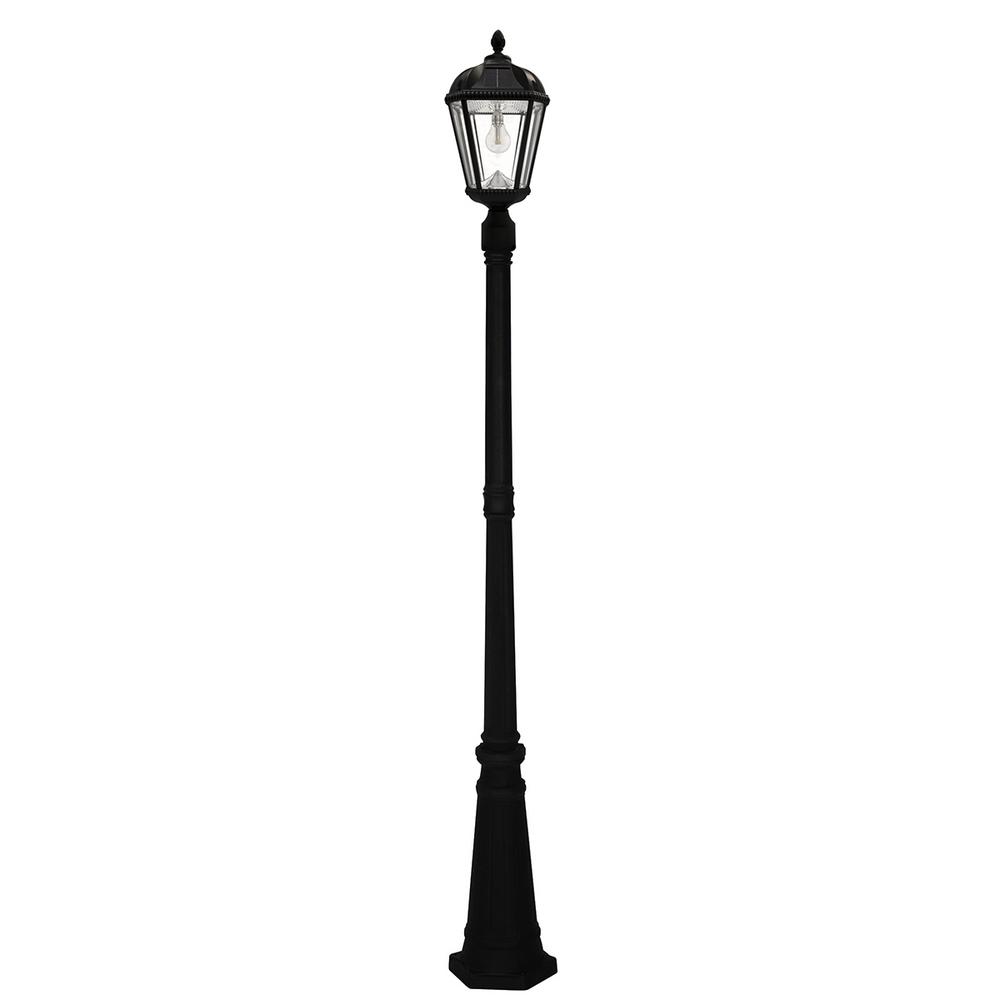 Gama Sonic Royal Bulb Series Single Black Integrated Led Outdoor Solar Lamp Post Light With Gs Solar Led Light Bulb Gs 98b S Blk The Home Depot