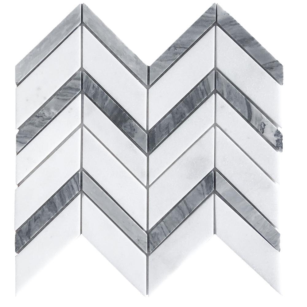 Featured image of post Black And White Chevron Floor Tiles : Luckily, chevron mosaics make it easy to achieve this look without the intricate cutting and fitting that would otherwise be required to make this design.