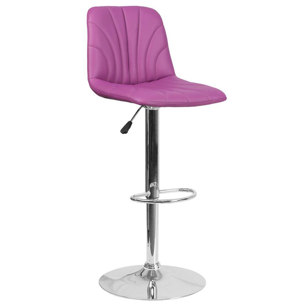 Flash Furniture 33 25 In Adjule Height Purple Cushioned Bar Adjule Height Purple Cushioned Bar Stool
