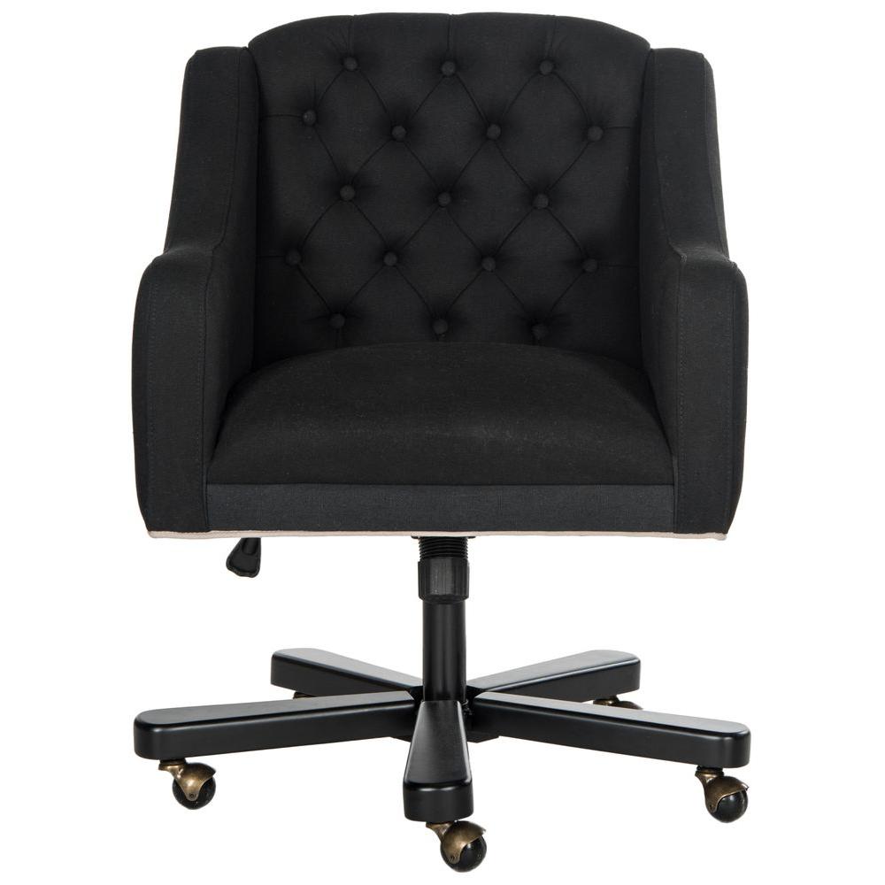 Safavieh Salazar Black Taupe Linen Office Chair Mcr4210a The Home Safavieh Salazar Black Taupe Linen Office Chair