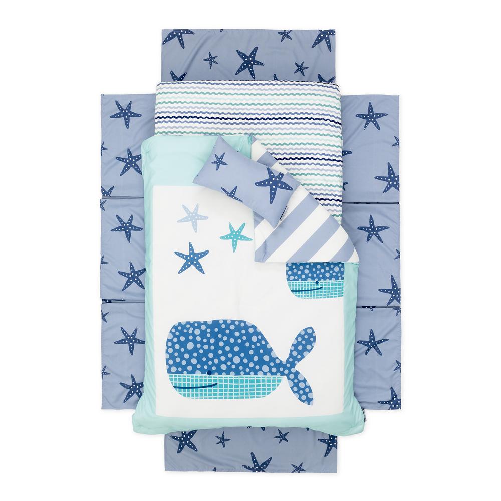 South Shore Dreamit 3 Piece Blue Geometric Polyester Crib Bedding