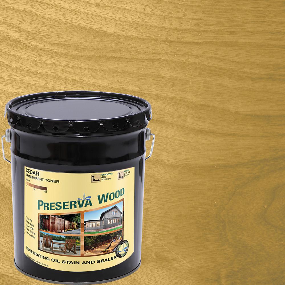 Preserva Wood 5 gal. OilBased Cedar Exterior Stain and Sealer40514 The Home Depot