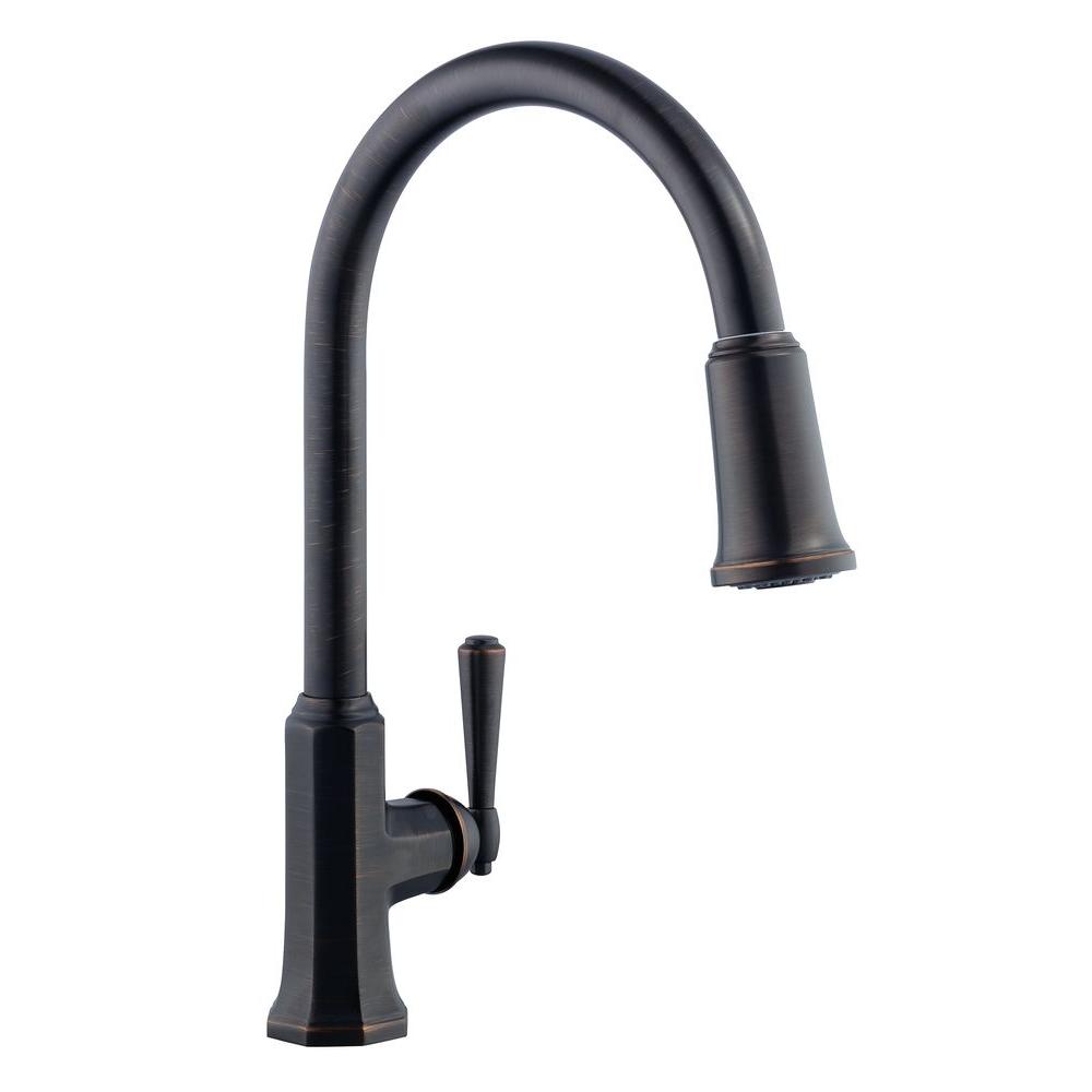 Pegasus Sentio Single Handle Pull Down Sprayer Kitchen Faucet In