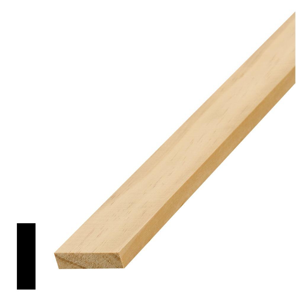 Alexandria Moulding WM 255 7/16 in. x 1-5/8 in. x 96 in. Pine S4S Rectangle Moulding-0W255