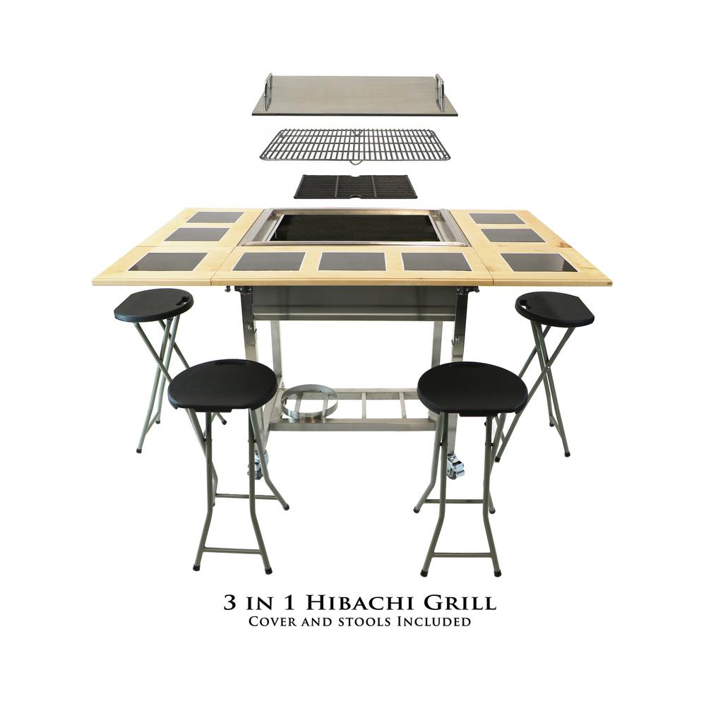 My Hibachi Bbq Outdoor 3 In 1 Sit Around Propane Grill W Flat Top My Hibachi Bbq Outdoor 3 In 1 Sit Around Propane Grill W Flat