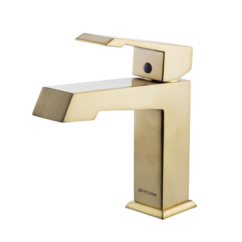 Dyconn Cove Modern Single Hole Single Handle Bathroom Faucet In Brass Vs1h39a Br The Home Depot