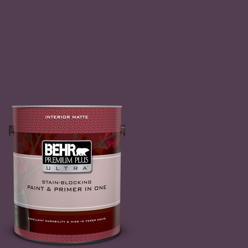 Behr Premium Plus Ultra 1 Gal Ppu17 02 Oriental Eggplant Matte Ppu17 02 Oriental Eggplant Matte Interior Paint And Primer In One