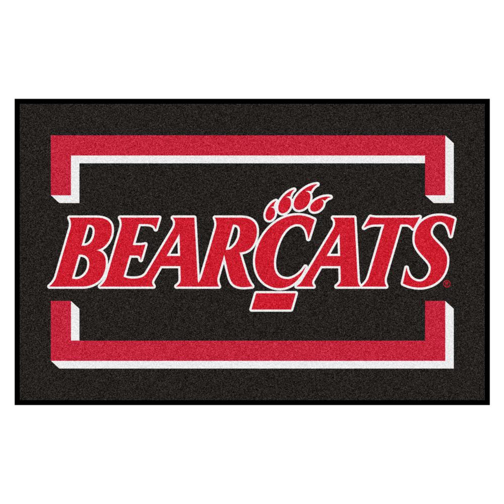 Fanmats Ncaa University Of Cincinnati Bearcats Logo Black 2 Ft X