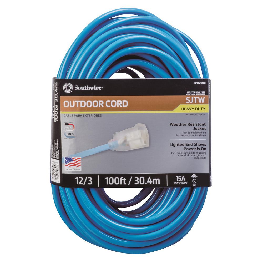 1 Rec... Southwire 125 VAC Long Replacement Cord 16//2 Wire Gauge 13 Amp 9 Ft