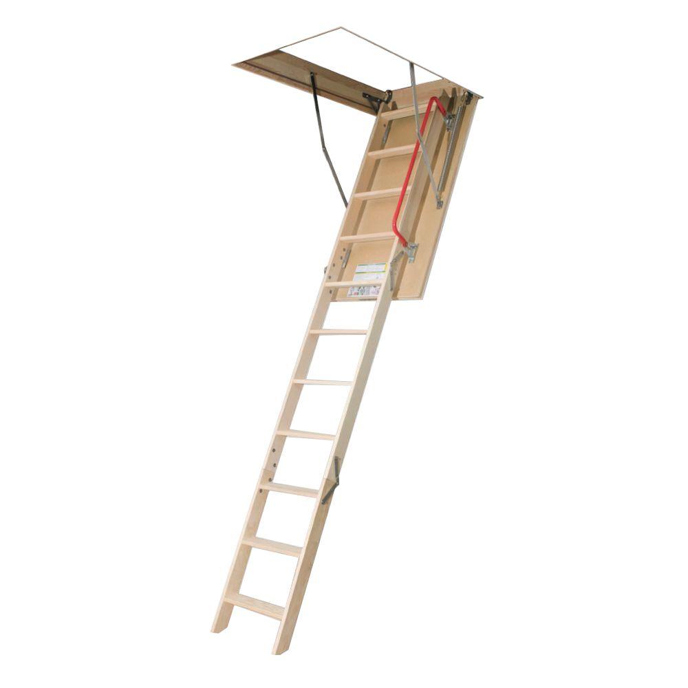 Fakro Lwp 10 Ft 1 In 22 1 2 In X 54 In Insulated Wood Attic Ladder With 300 Lb Load Capacity Type Ia Duty Rating 66803 The Home Depot
