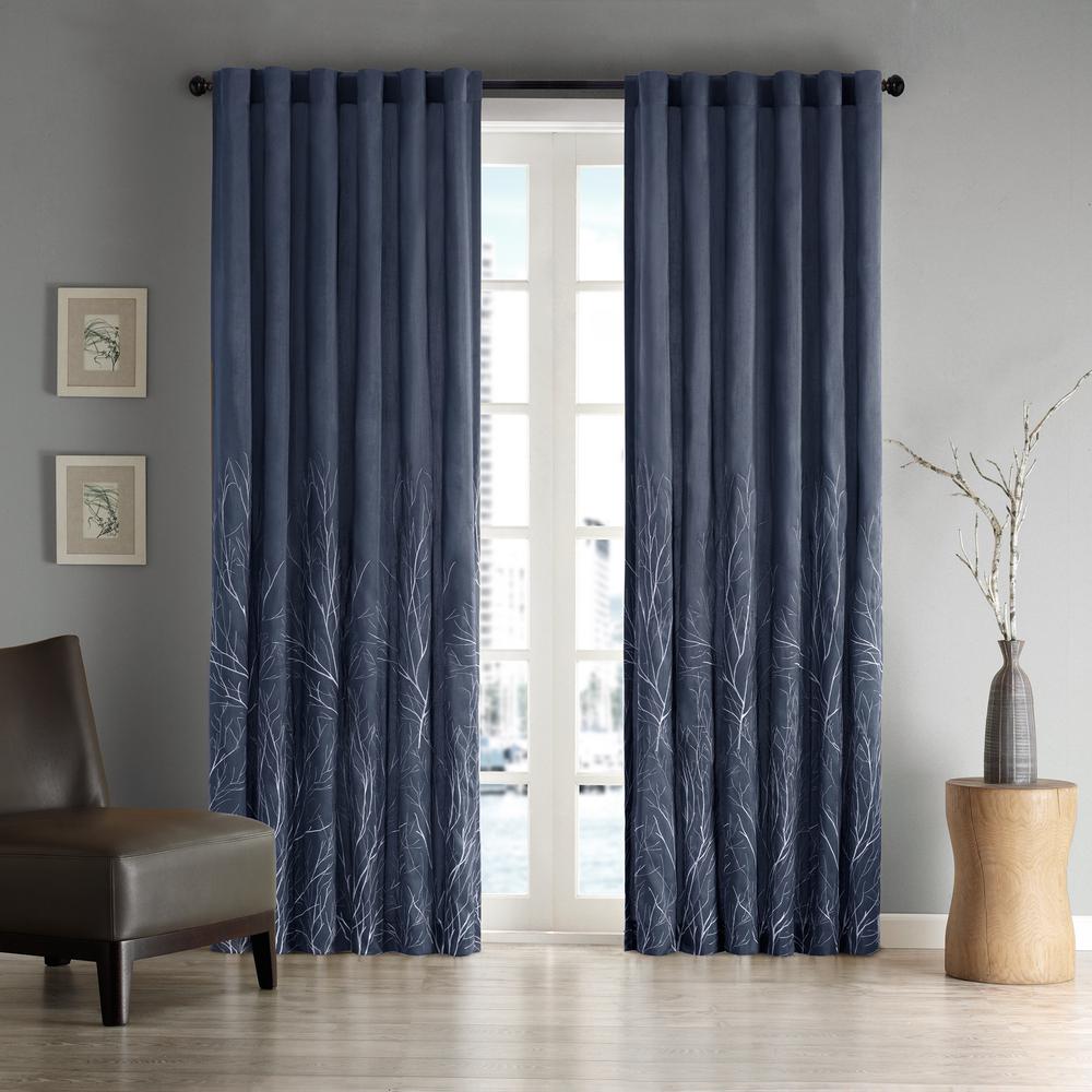Madison Park Eliza Navy 50 In X 95 In Window Curtain Mp40 1782