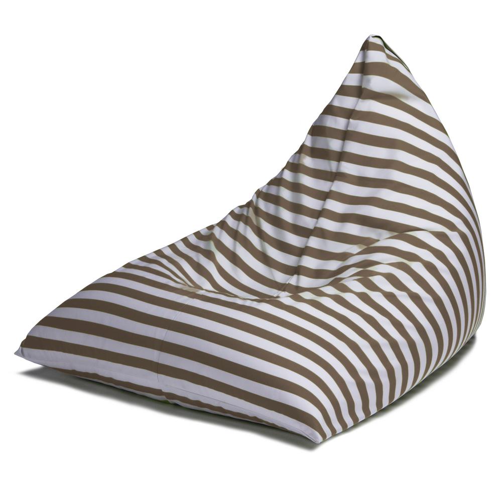 Twist Taupe Stripes Outdoor Bean Bag Chair 16392740 The Home Depot