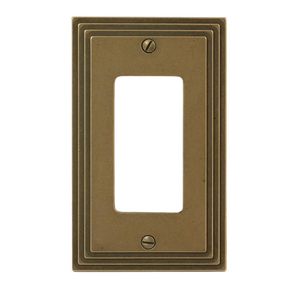 GLOCOVER GloCover 1Gang Decor Plastic Wall Plate with Builtin