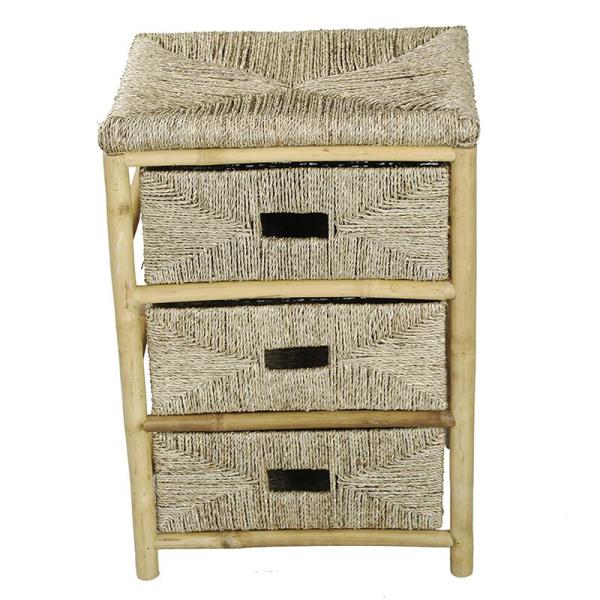 Homeroots Shelly Assembled 18 5 In X 18 5 In X 15 25 In Bamboo Accent Storage Cabinet With 3 Baskets 294786 The Home Depot