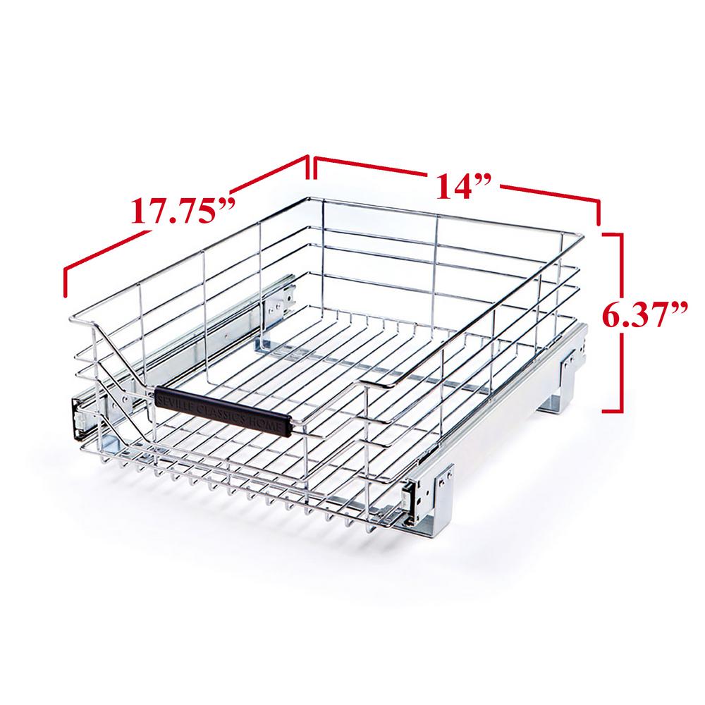 Wire Basket Sliding Kitchen Rack Cabinet Storage Drawer Organizer Pull Out Shelf
