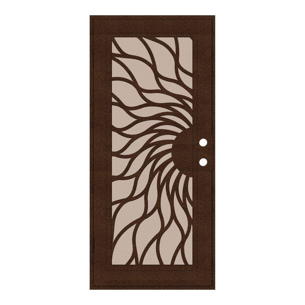 security door screen aluminum copperclad mount unique sunfire desert sand surface hand doors designs perforated left single recessed actual common