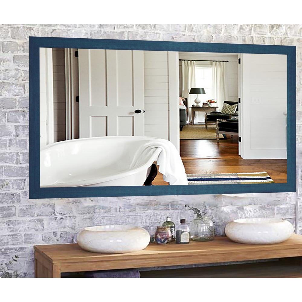 64 In X 35 Country Cottage Blue Framed Double Vanity Mirror Country Cottage Blue Framed Double Vanity Mirror