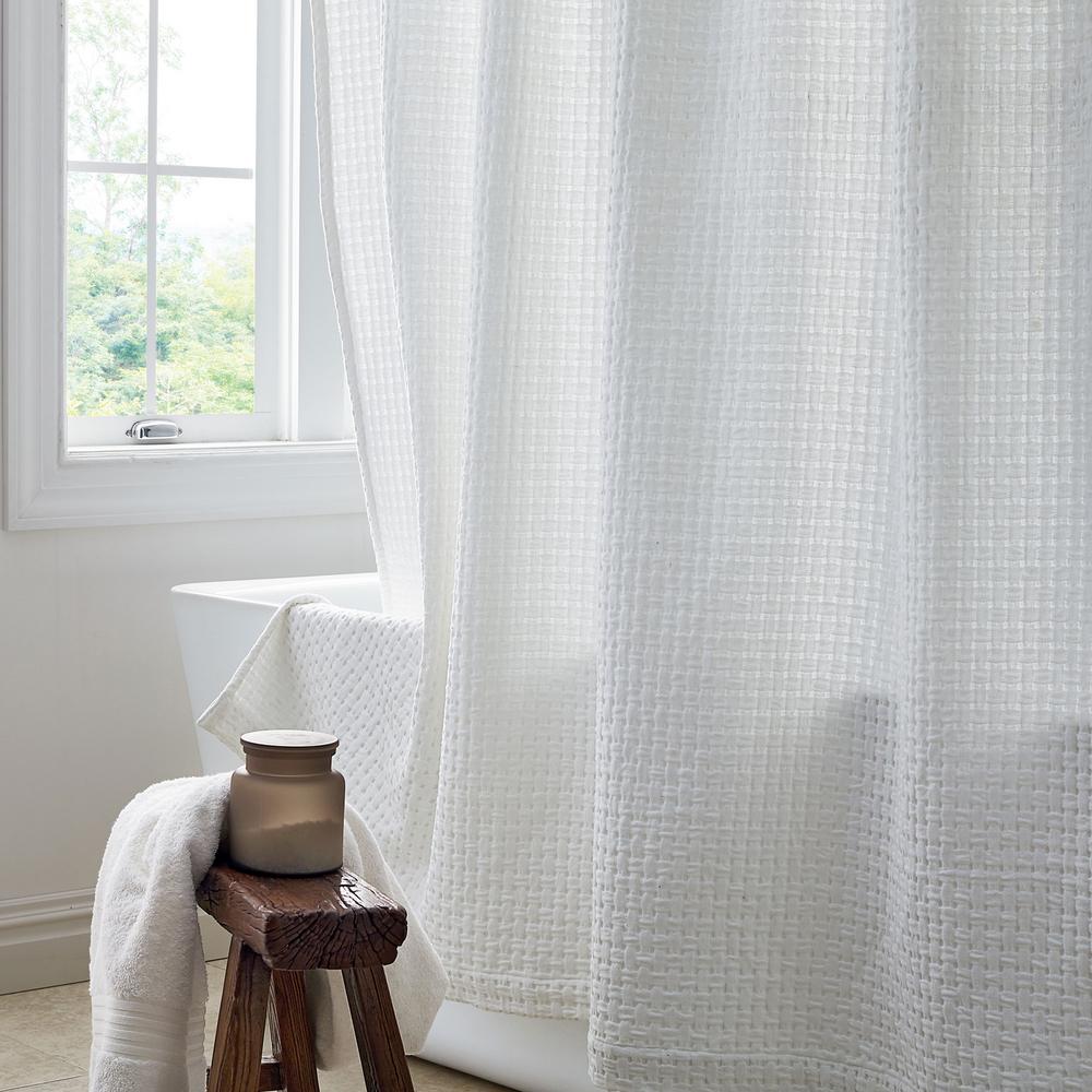 The Company Basket Weave 72 In White Shower Curtain Vj76 More Like This