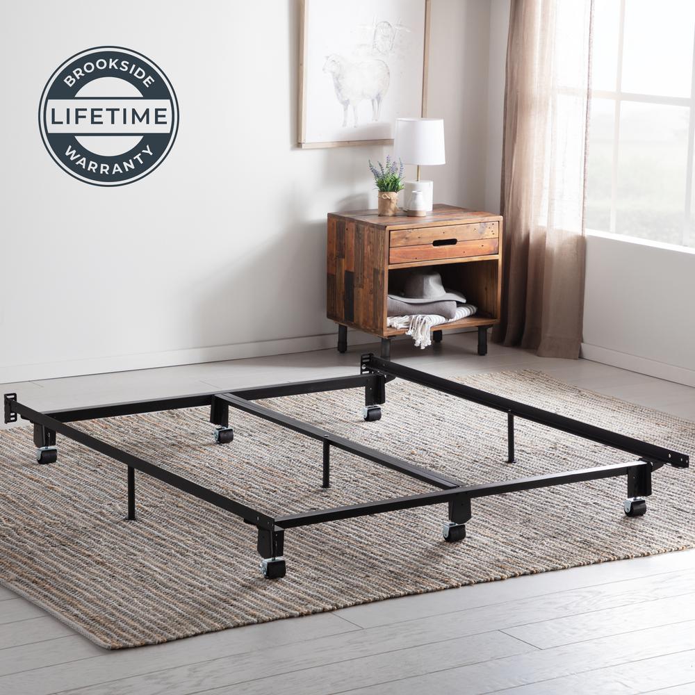Brookside Steel Wedge Lock Metal California King Bed Frame With Rug Rollers Bs00cksl The Home Depot