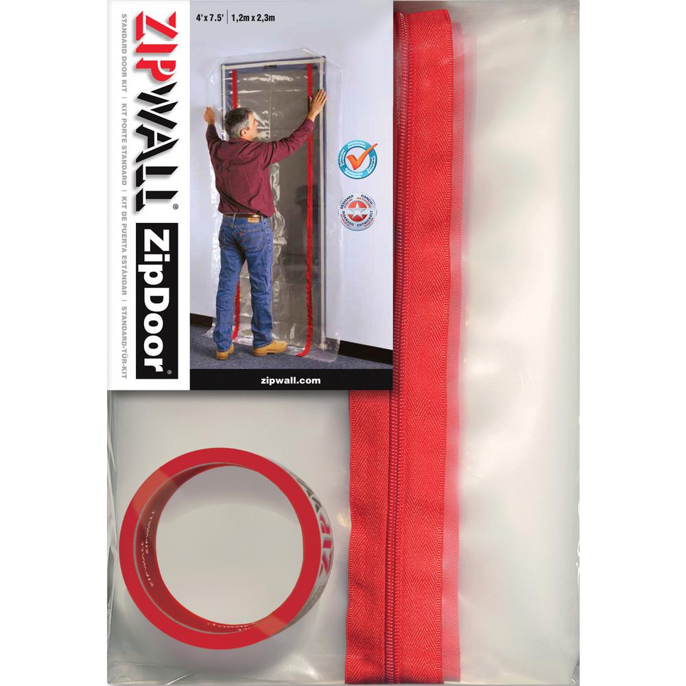 Zipwall 3 Ft X 7 Ft Plastic Sheeting Zipdoor Standard 206382