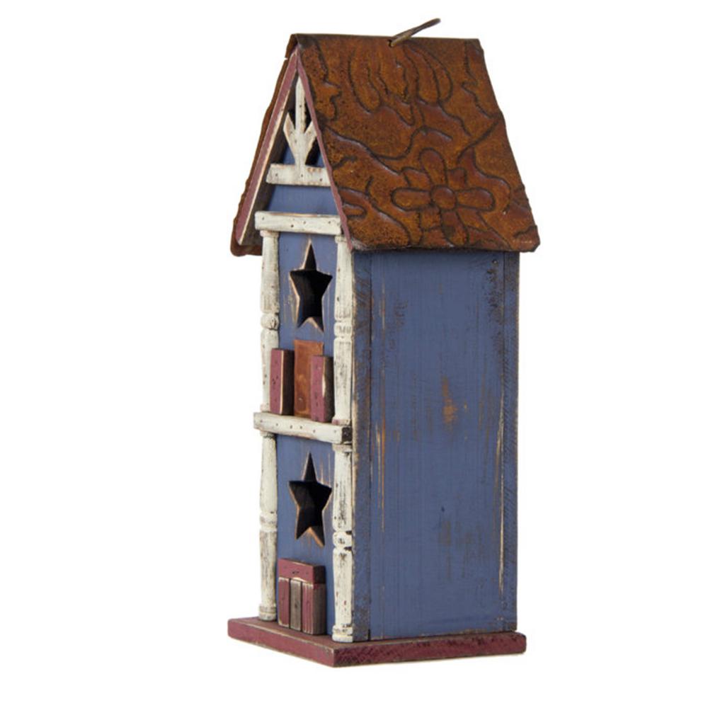 Glitzhome 12 6 In H Functional Hanging Decorative Wood Birdhouse