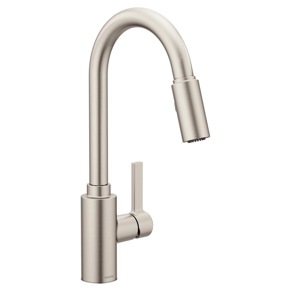 Moen Genta Single Handle Pull Down Sprayer Kitchen Faucet With Reflex In Spot Resist Stainless