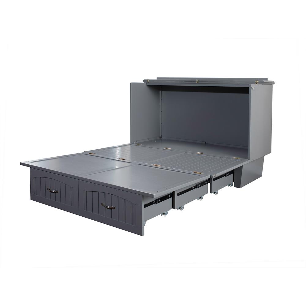 Atlantic Furniture Nantucket Murphy Bed Chest Queen Grey With Atlantic Furniture Nantucket Murphy Bed Chest Queen Grey With Charging Station And Cool Soft Mattress