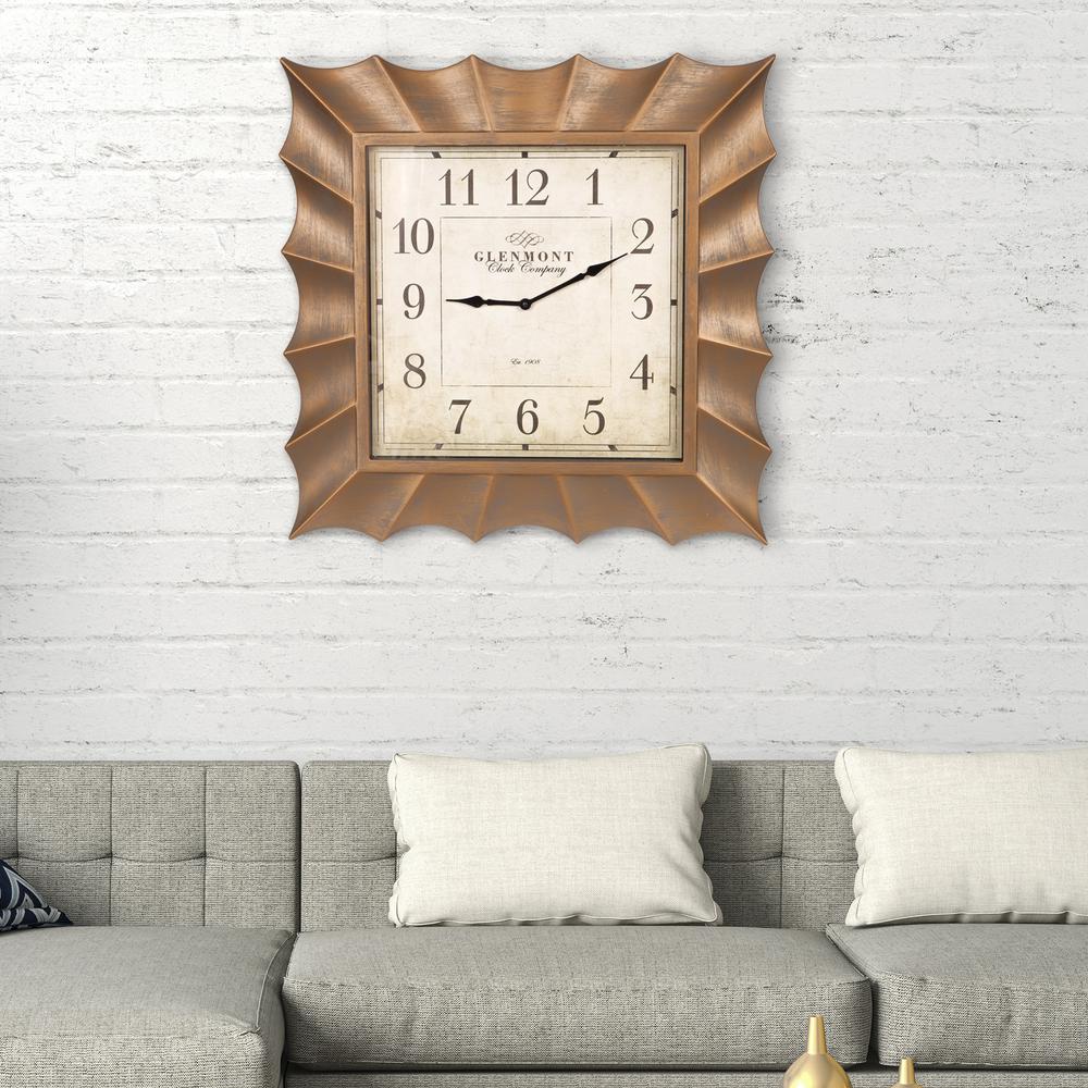 Pinnacle Scallop Gold Wall Clock 1805 3761 The Home Depot