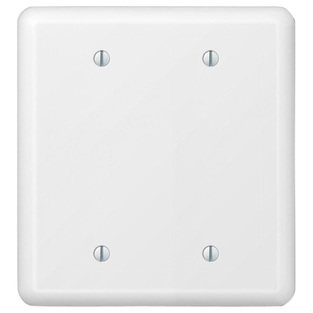 AMERELLE Declan 2 Gang Blank Steel Wall Plate White935BBW The Home
