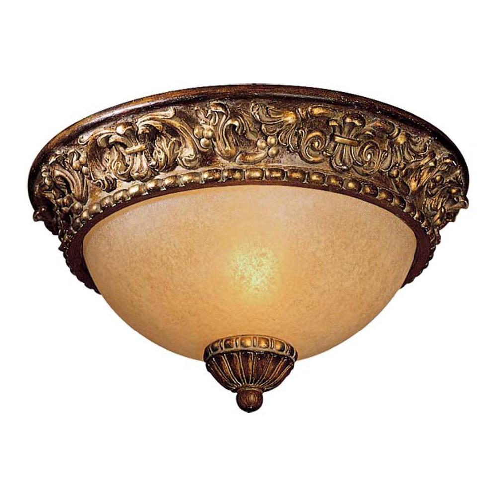 Hampton Bay Bercello Estates 15 in. 2Light Volterra Bronze Flushmount