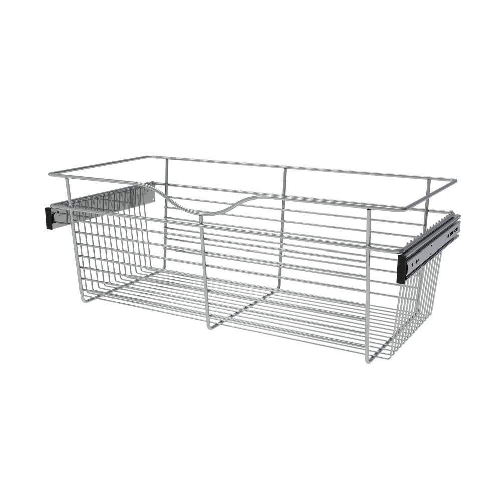 Wire Closet Drawers The Home Depot Chrome Closet Pull Out Basket